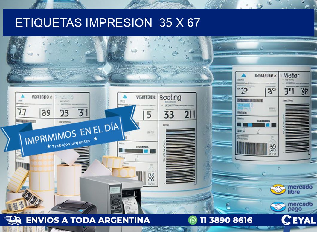 ETIQUETAS IMPRESION  35 x 67