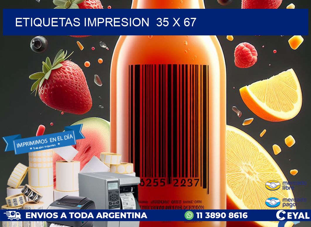 ETIQUETAS IMPRESION  35 x 67