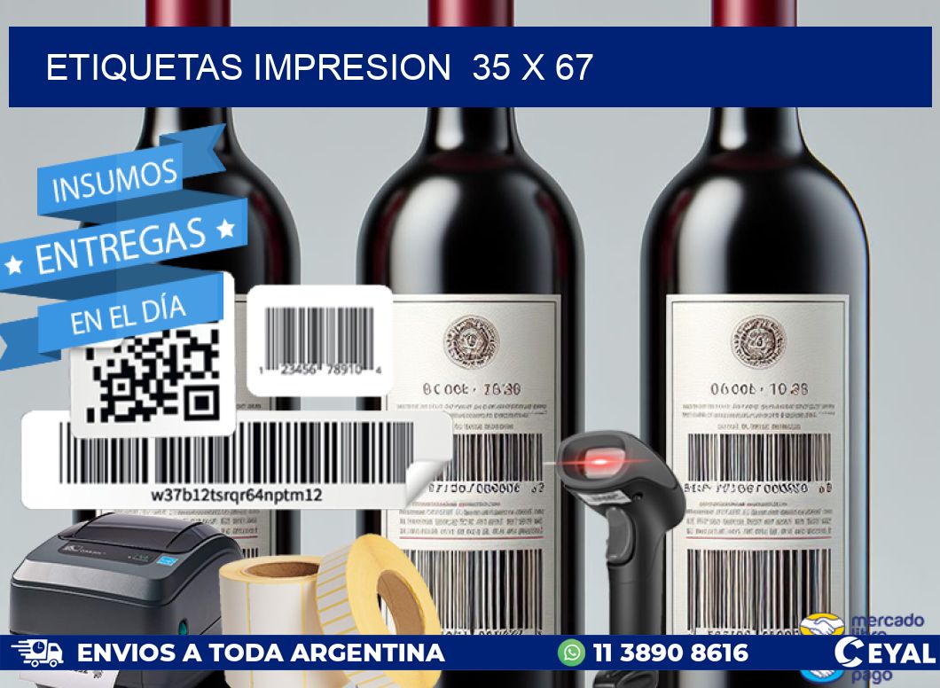 ETIQUETAS IMPRESION  35 x 67