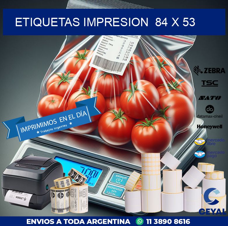 ETIQUETAS IMPRESION  84 x 53