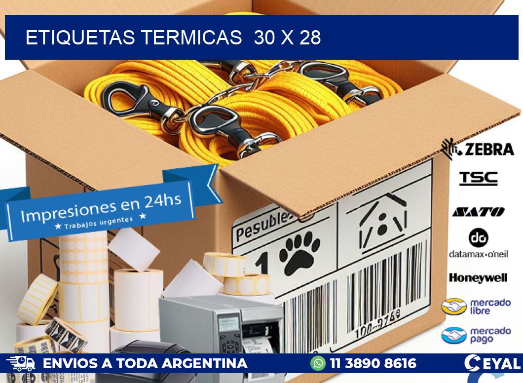 ETIQUETAS TERMICAS  30 x 28