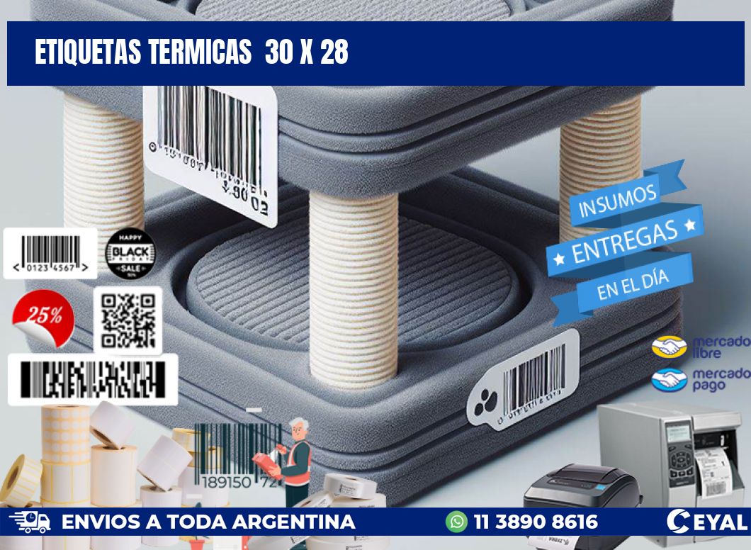 ETIQUETAS TERMICAS  30 x 28