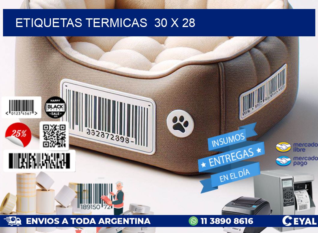 ETIQUETAS TERMICAS  30 x 28