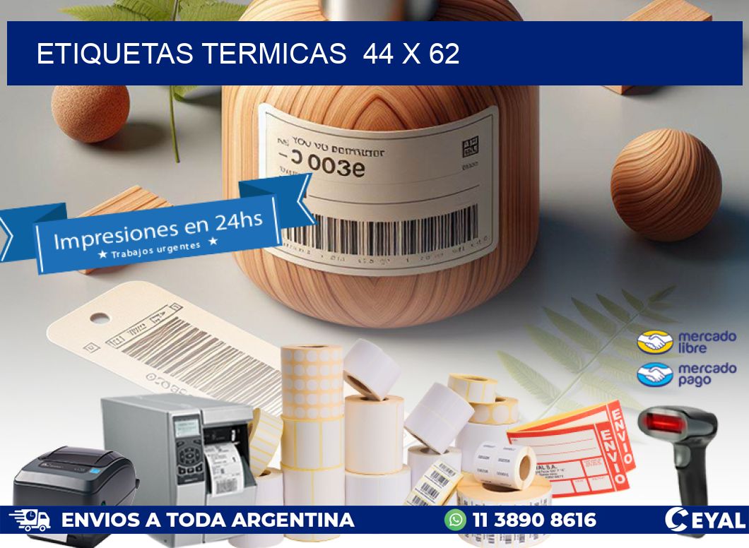 ETIQUETAS TERMICAS  44 x 62