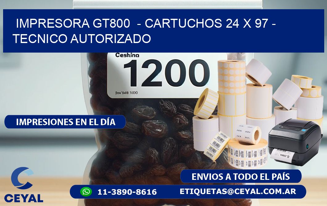 IMPRESORA GT800  - CARTUCHOS 24 x 97 - TECNICO AUTORIZADO