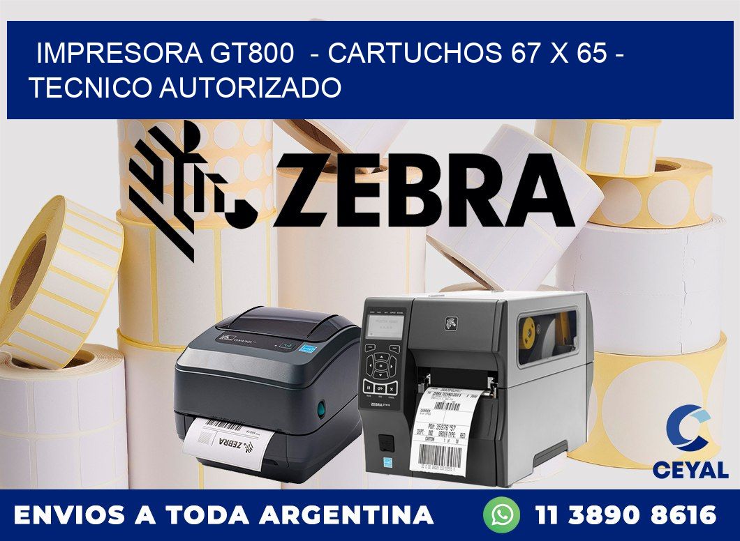 IMPRESORA GT800  - CARTUCHOS 67 x 65 - TECNICO AUTORIZADO