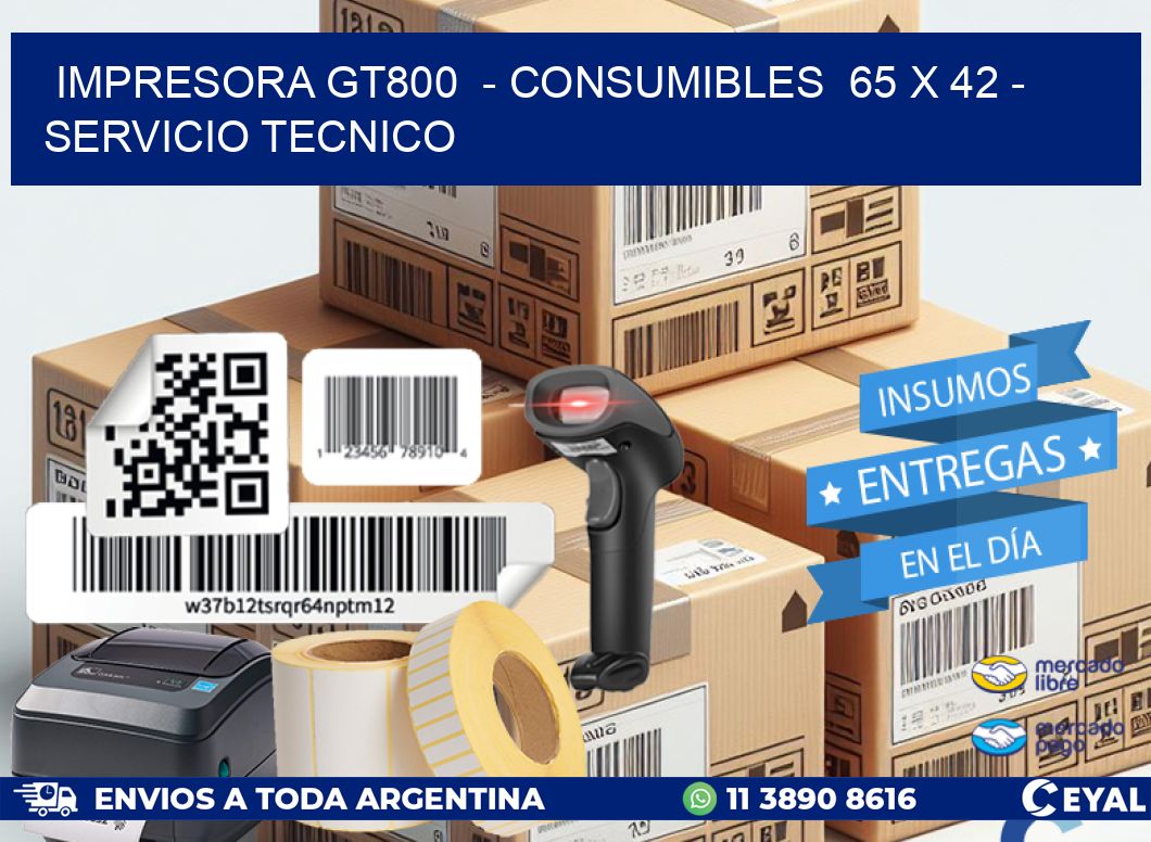 IMPRESORA GT800  - CONSUMIBLES  65 x 42 - SERVICIO TECNICO