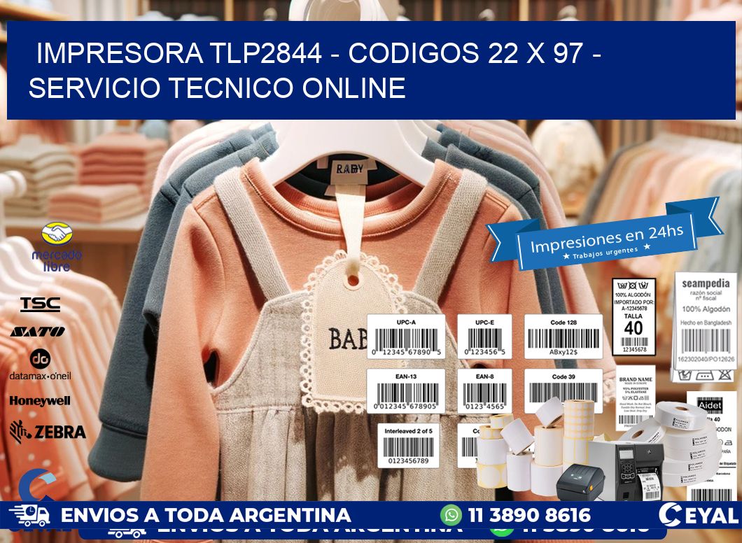 IMPRESORA TLP2844 - CODIGOS 22 x 97 - SERVICIO TECNICO ONLINE
