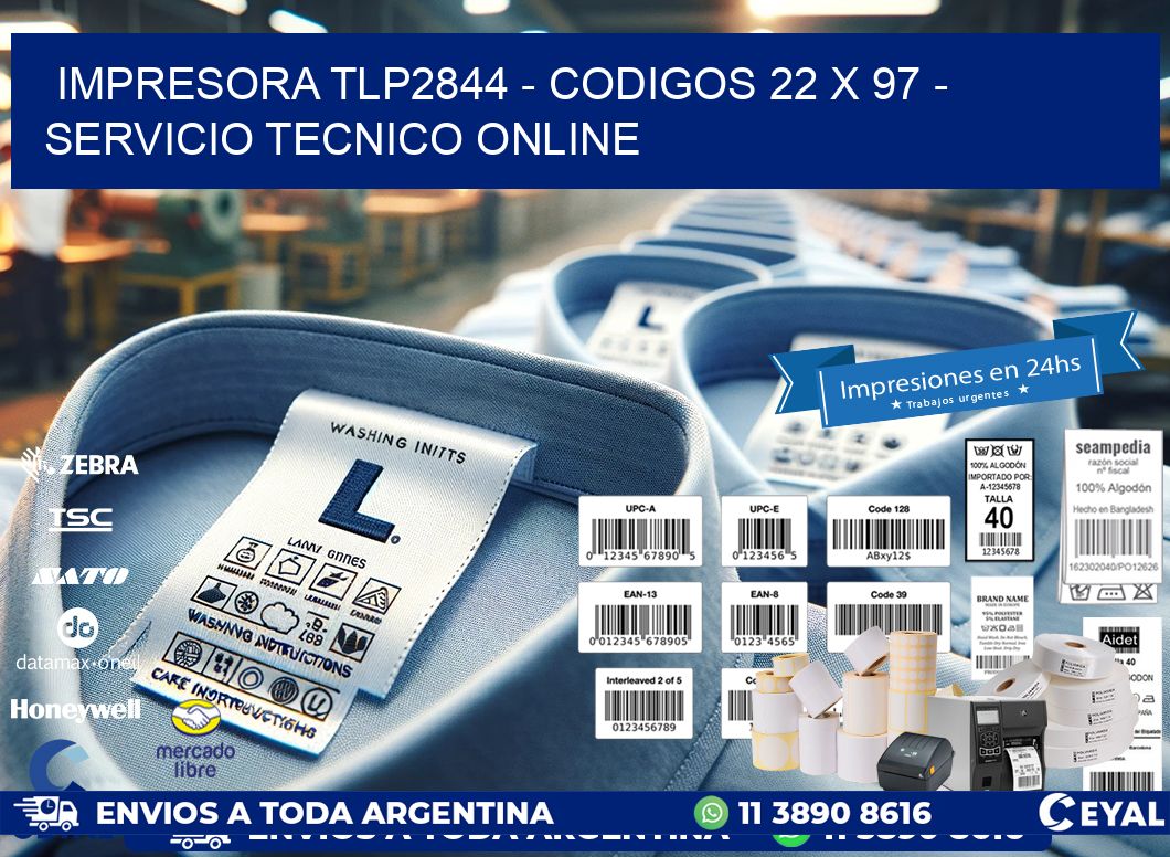 IMPRESORA TLP2844 - CODIGOS 22 x 97 - SERVICIO TECNICO ONLINE
