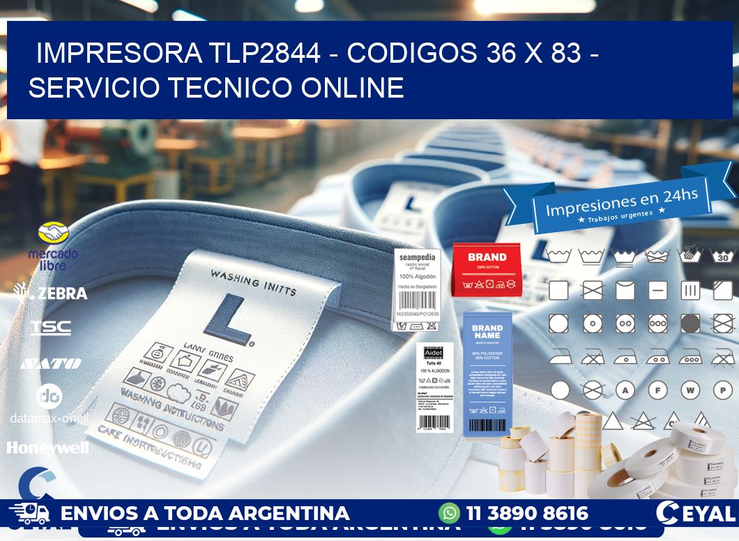 IMPRESORA TLP2844 - CODIGOS 36 x 83 - SERVICIO TECNICO ONLINE
