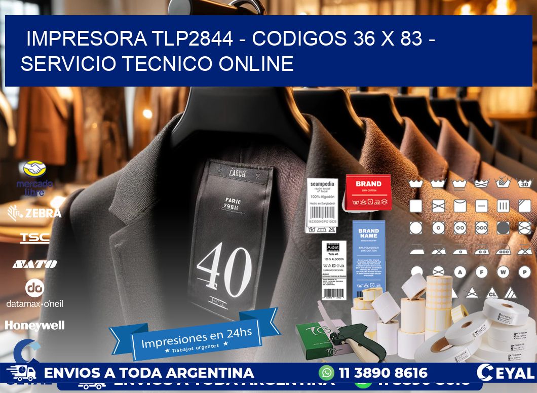 IMPRESORA TLP2844 - CODIGOS 36 x 83 - SERVICIO TECNICO ONLINE
