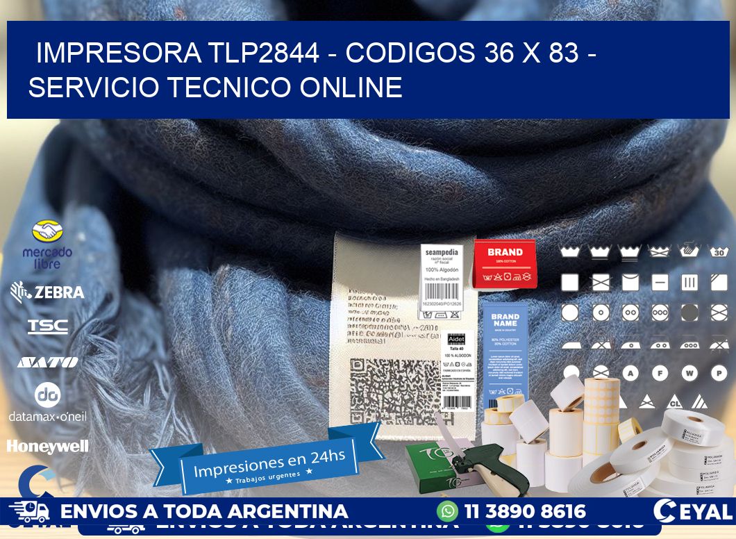 IMPRESORA TLP2844 - CODIGOS 36 x 83 - SERVICIO TECNICO ONLINE