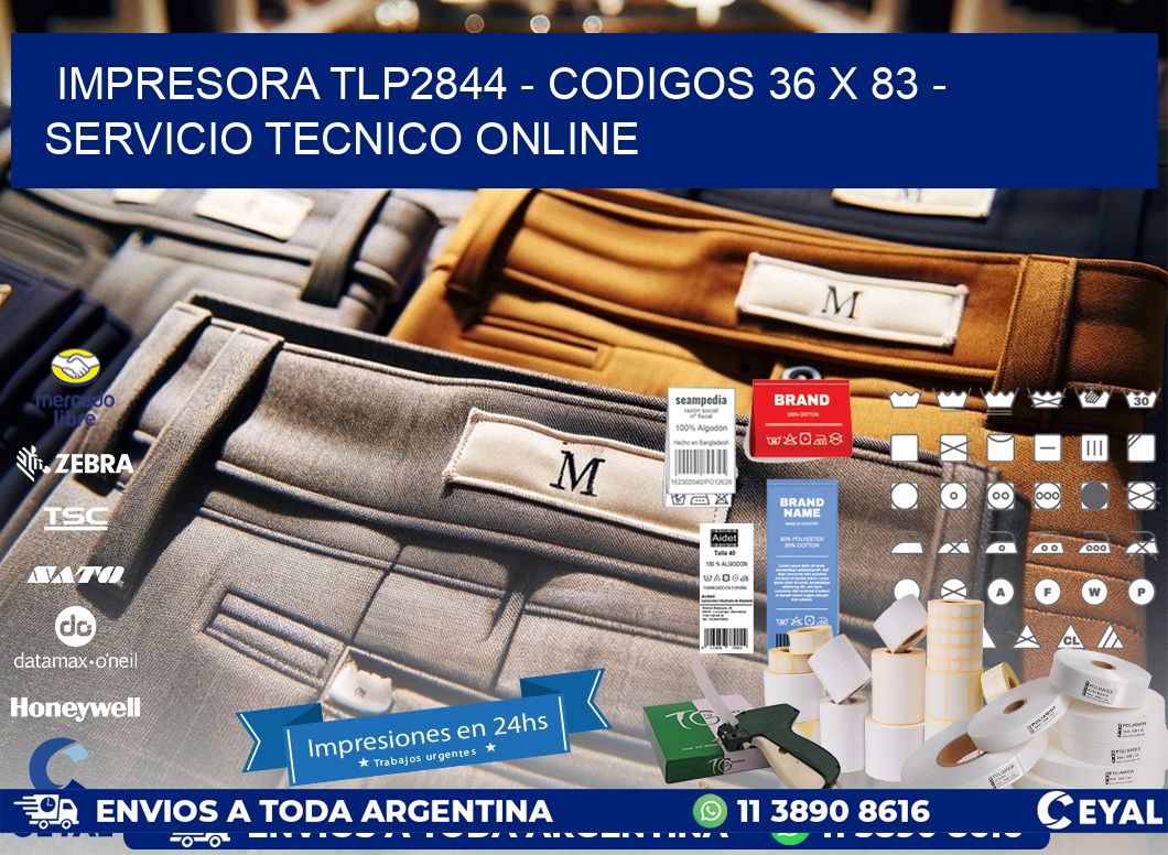 IMPRESORA TLP2844 – CODIGOS 36 x 83 – SERVICIO TECNICO ONLINE
