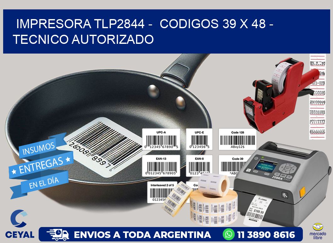 IMPRESORA TLP2844 -  CODIGOS 39 x 48 - TECNICO AUTORIZADO