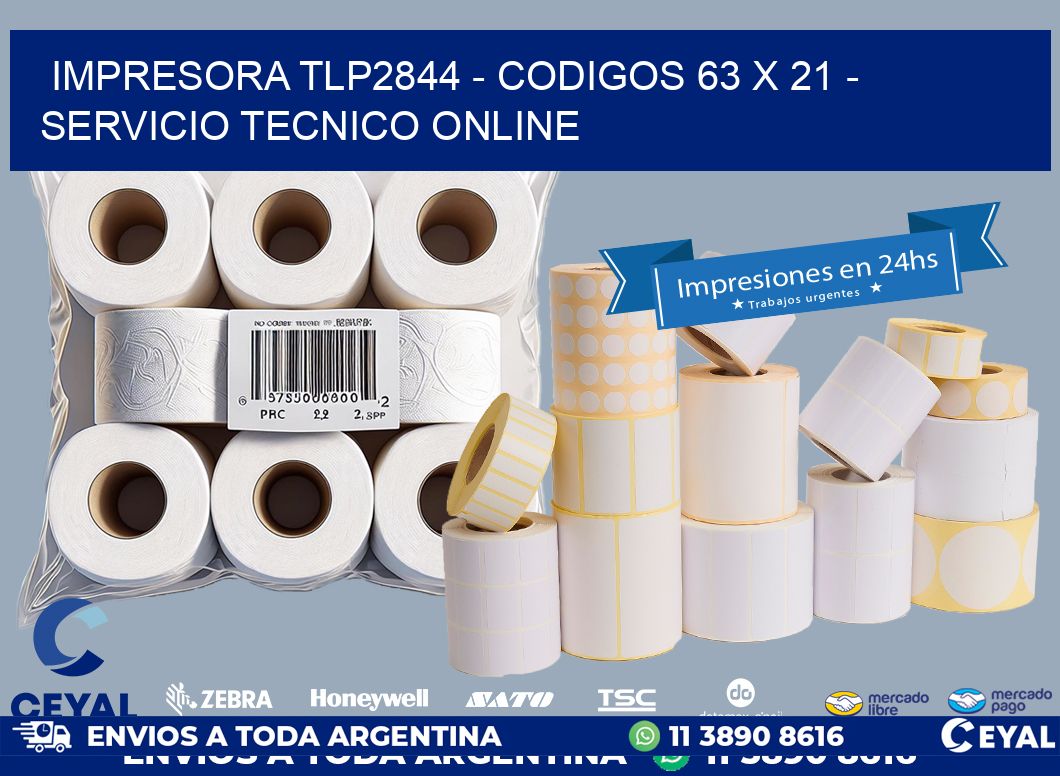 IMPRESORA TLP2844 - CODIGOS 63 x 21 - SERVICIO TECNICO ONLINE