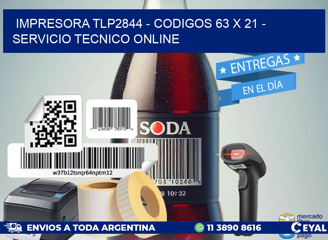IMPRESORA TLP2844 - CODIGOS 63 x 21 - SERVICIO TECNICO ONLINE