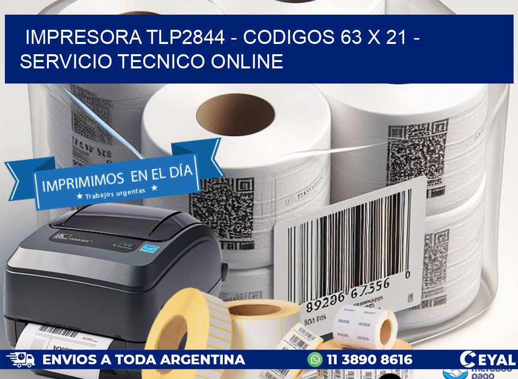 IMPRESORA TLP2844 – CODIGOS 63 x 21 – SERVICIO TECNICO ONLINE