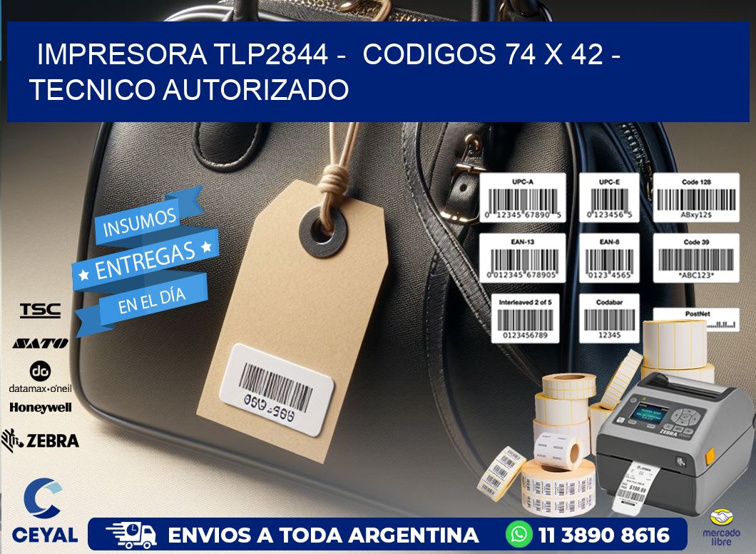IMPRESORA TLP2844 -  CODIGOS 74 x 42 - TECNICO AUTORIZADO