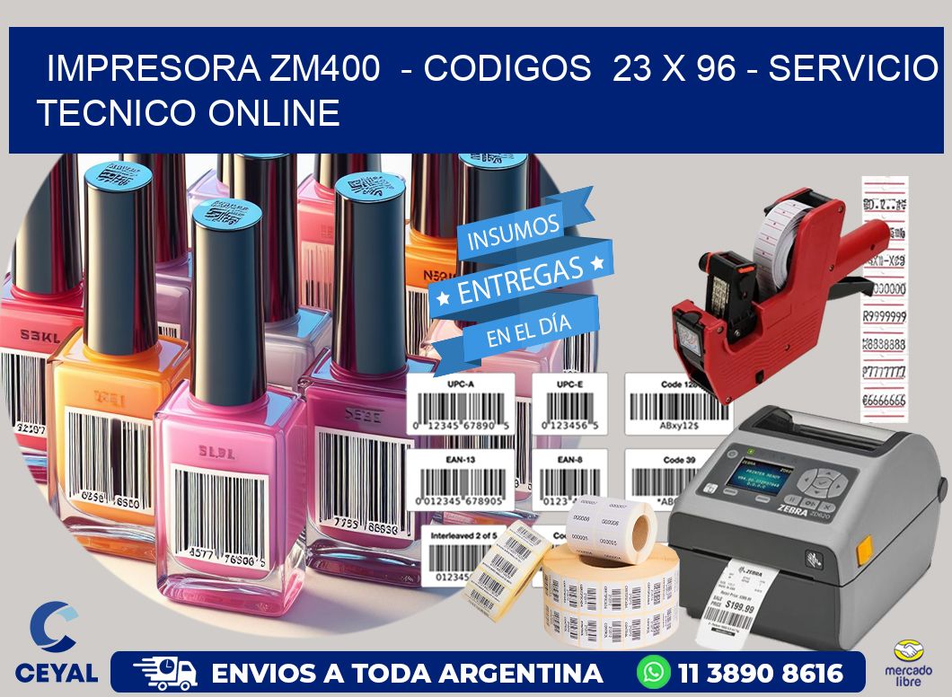 IMPRESORA ZM400  - CODIGOS  23 x 96 - SERVICIO TECNICO ONLINE