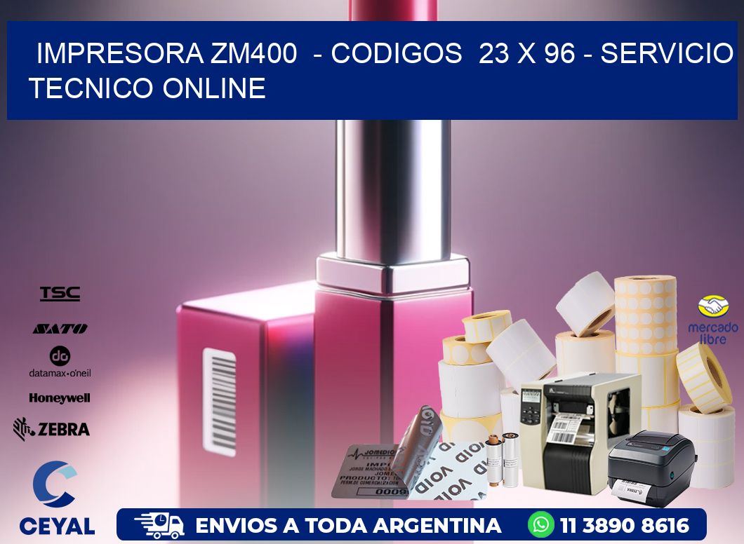IMPRESORA ZM400  – CODIGOS  23 x 96 – SERVICIO TECNICO ONLINE