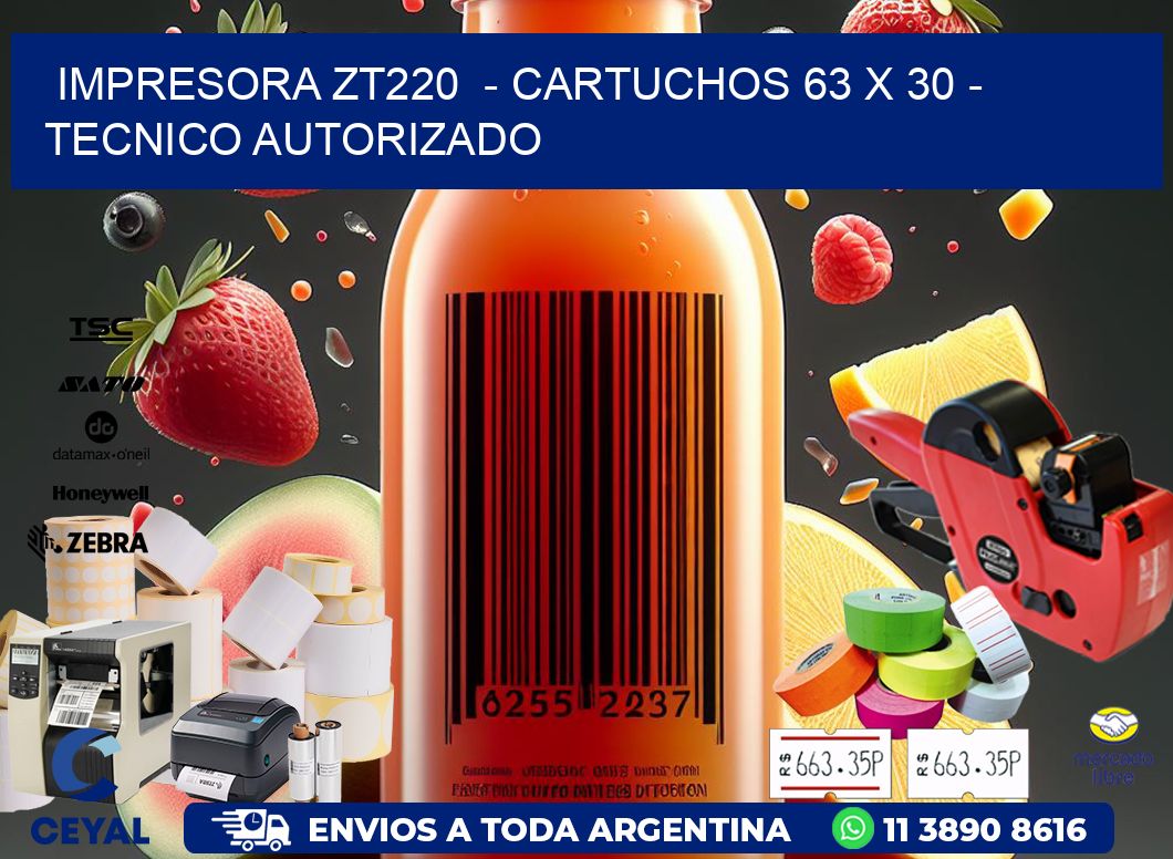 IMPRESORA ZT220  - CARTUCHOS 63 x 30 - TECNICO AUTORIZADO
