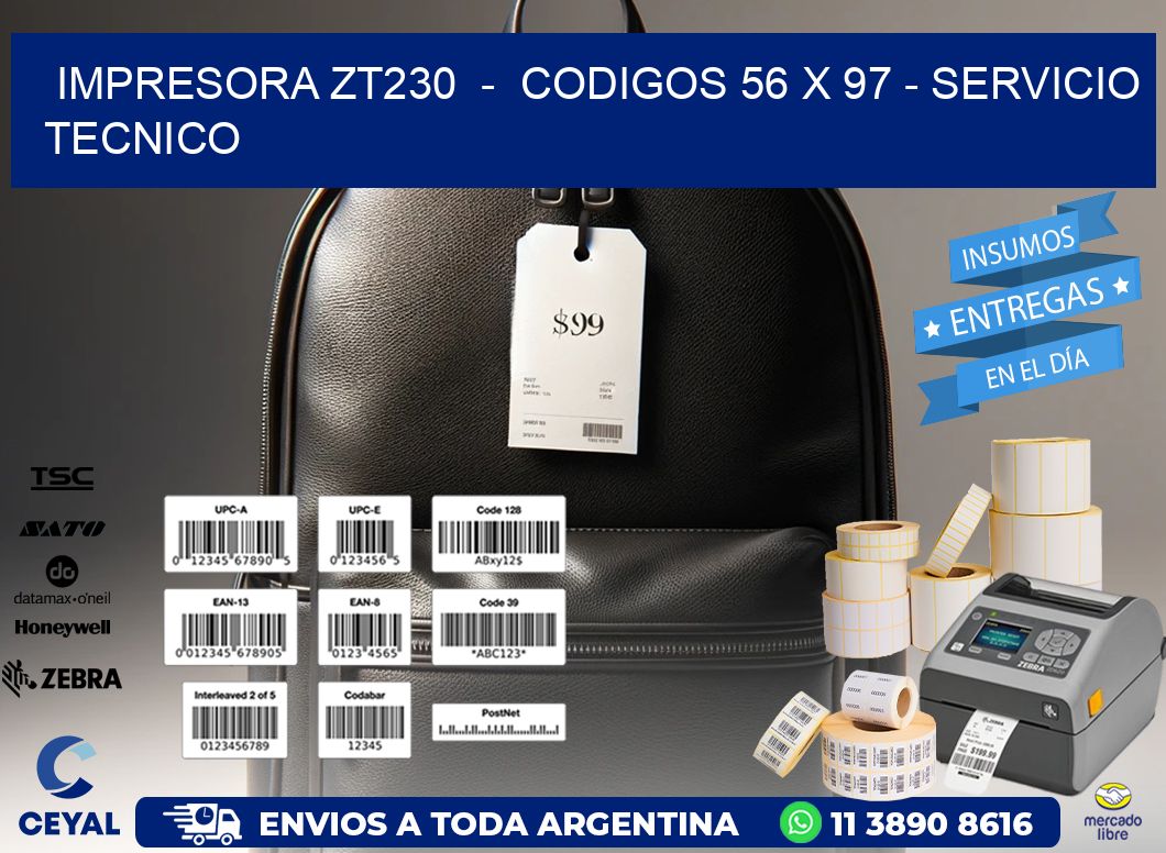 IMPRESORA ZT230  -  CODIGOS 56 x 97 - SERVICIO TECNICO