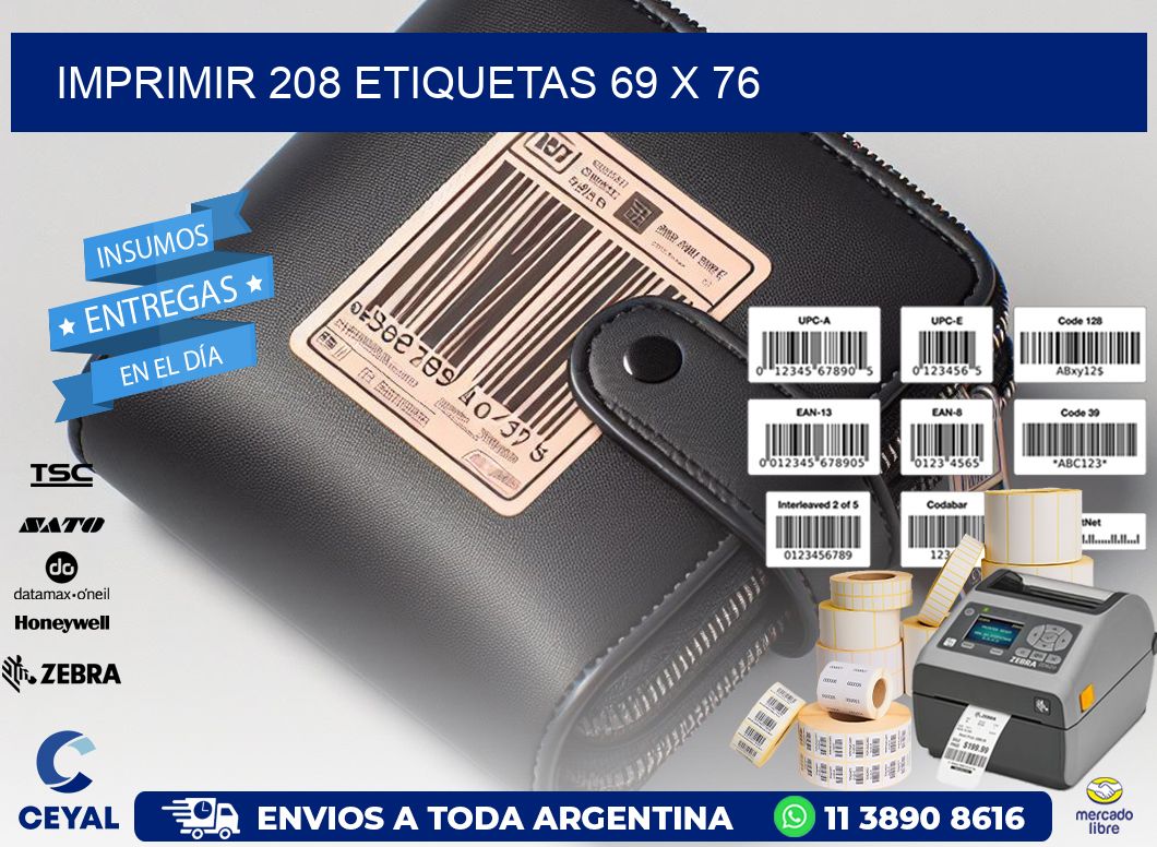 IMPRIMIR 208 ETIQUETAS 69 x 76