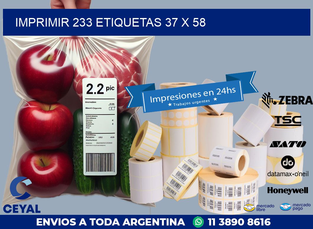 IMPRIMIR 233 ETIQUETAS 37 x 58