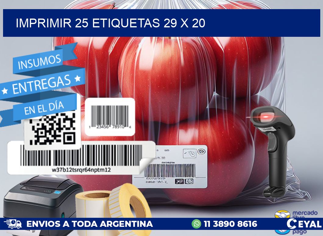 IMPRIMIR 25 ETIQUETAS 29 x 20