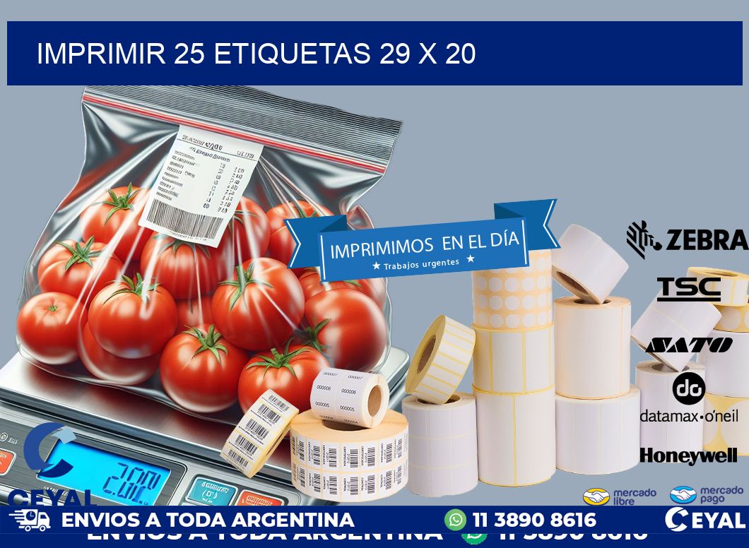 IMPRIMIR 25 ETIQUETAS 29 x 20