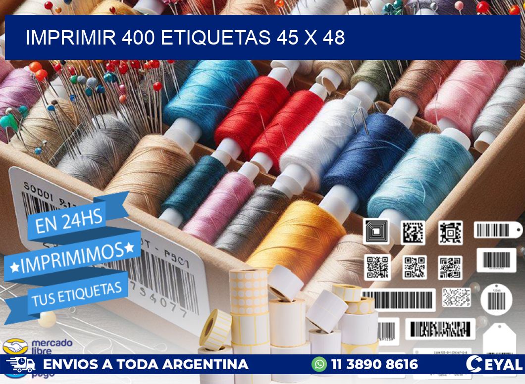 IMPRIMIR 400 ETIQUETAS 45 x 48