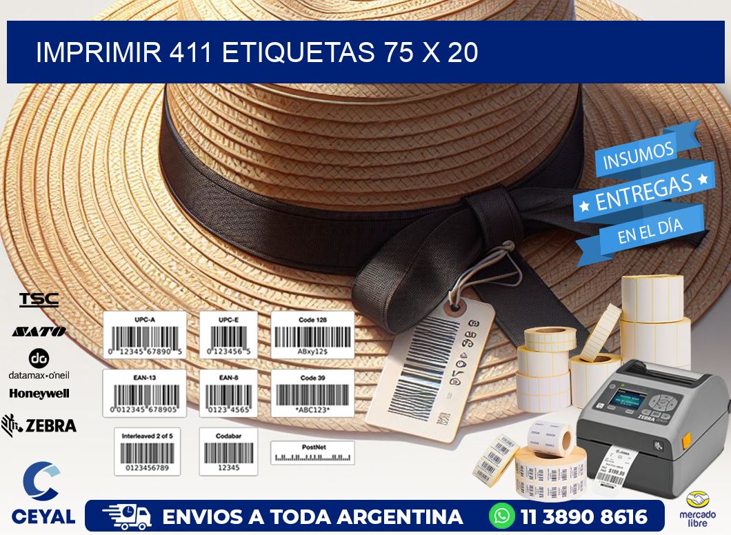 IMPRIMIR 411 ETIQUETAS 75 x 20