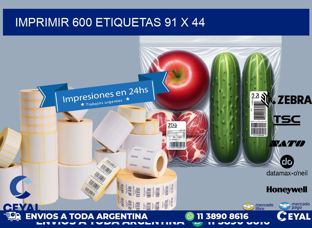 IMPRIMIR 600 ETIQUETAS 91 x 44