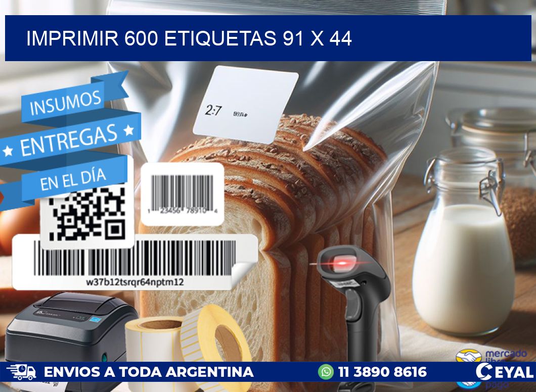 IMPRIMIR 600 ETIQUETAS 91 x 44