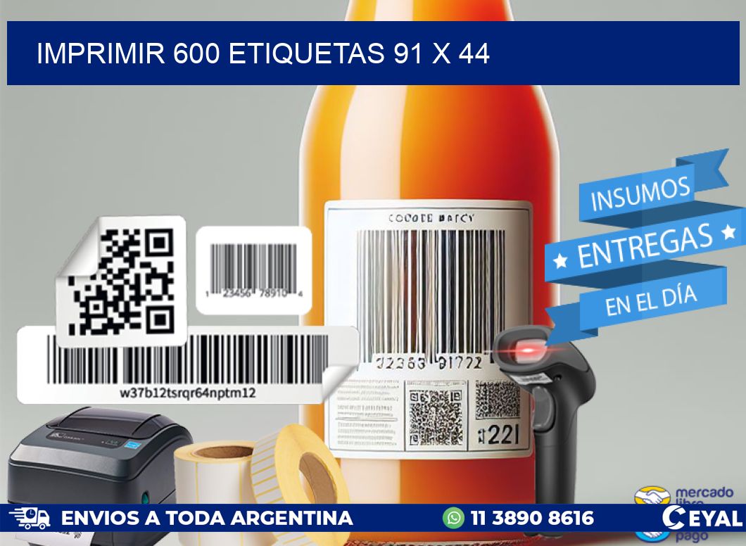 IMPRIMIR 600 ETIQUETAS 91 x 44
