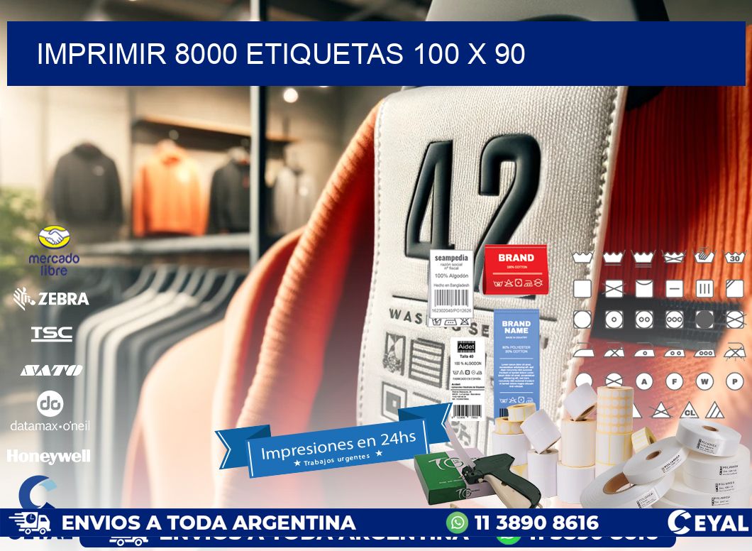 IMPRIMIR 8000 ETIQUETAS 100 x 90
