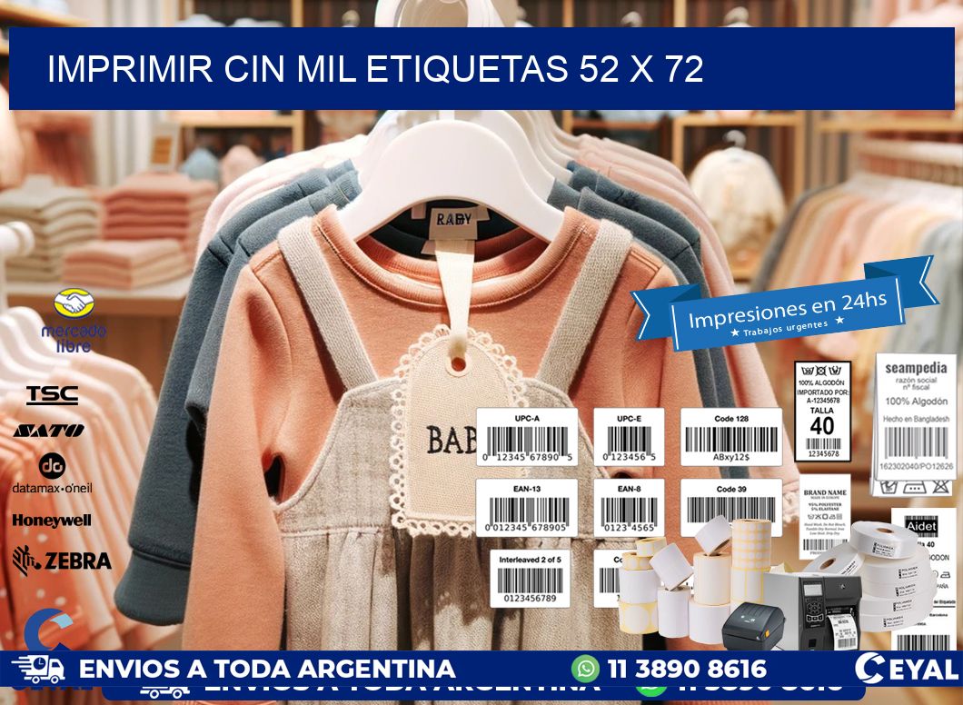 IMPRIMIR CIN MIL ETIQUETAS 52 x 72