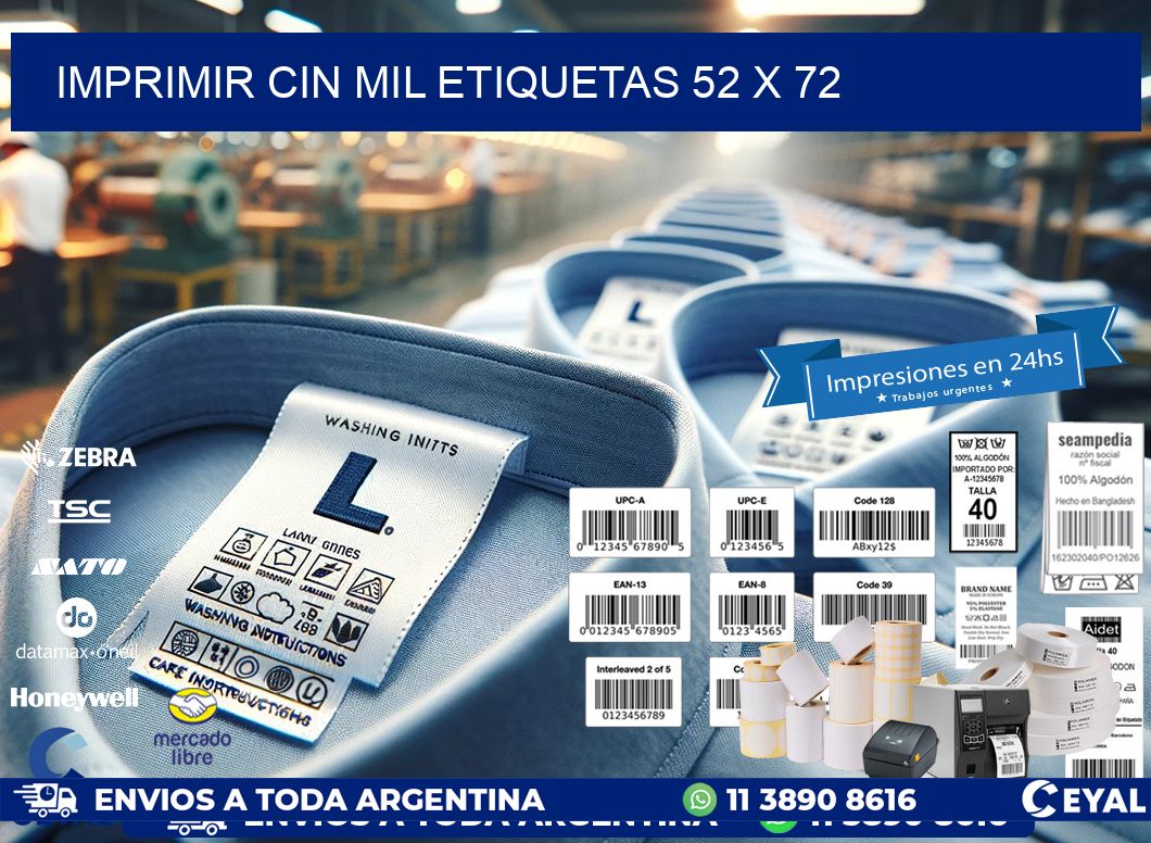 IMPRIMIR CIN MIL ETIQUETAS 52 x 72