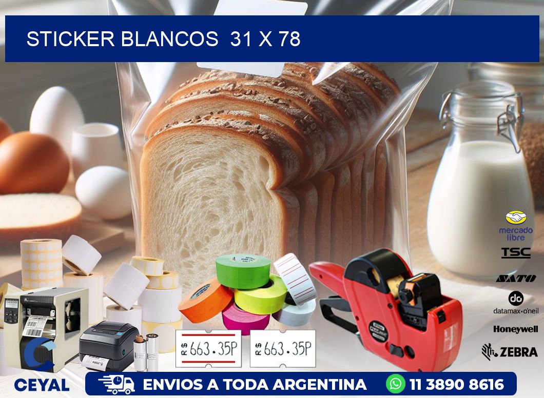 STICKER BLANCOS  31 x 78