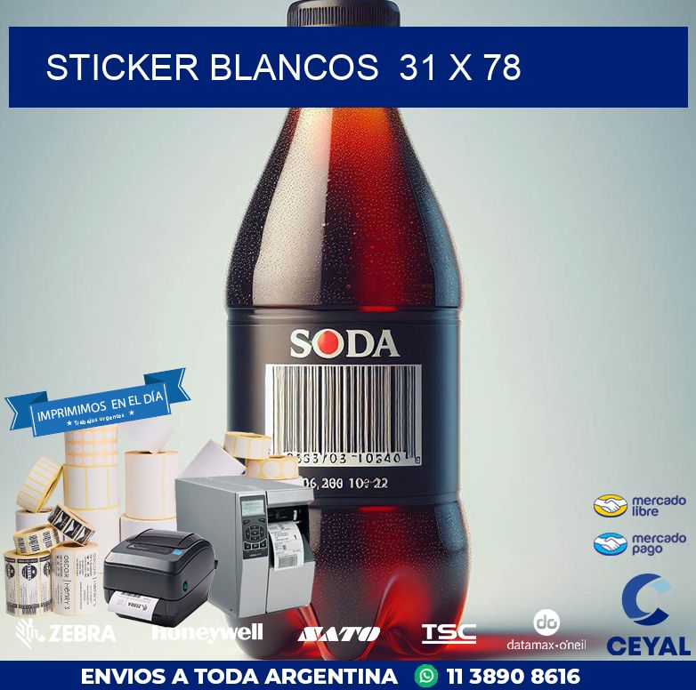 STICKER BLANCOS  31 x 78