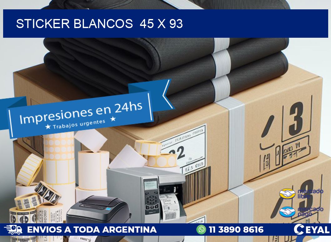 STICKER BLANCOS 45 x 93