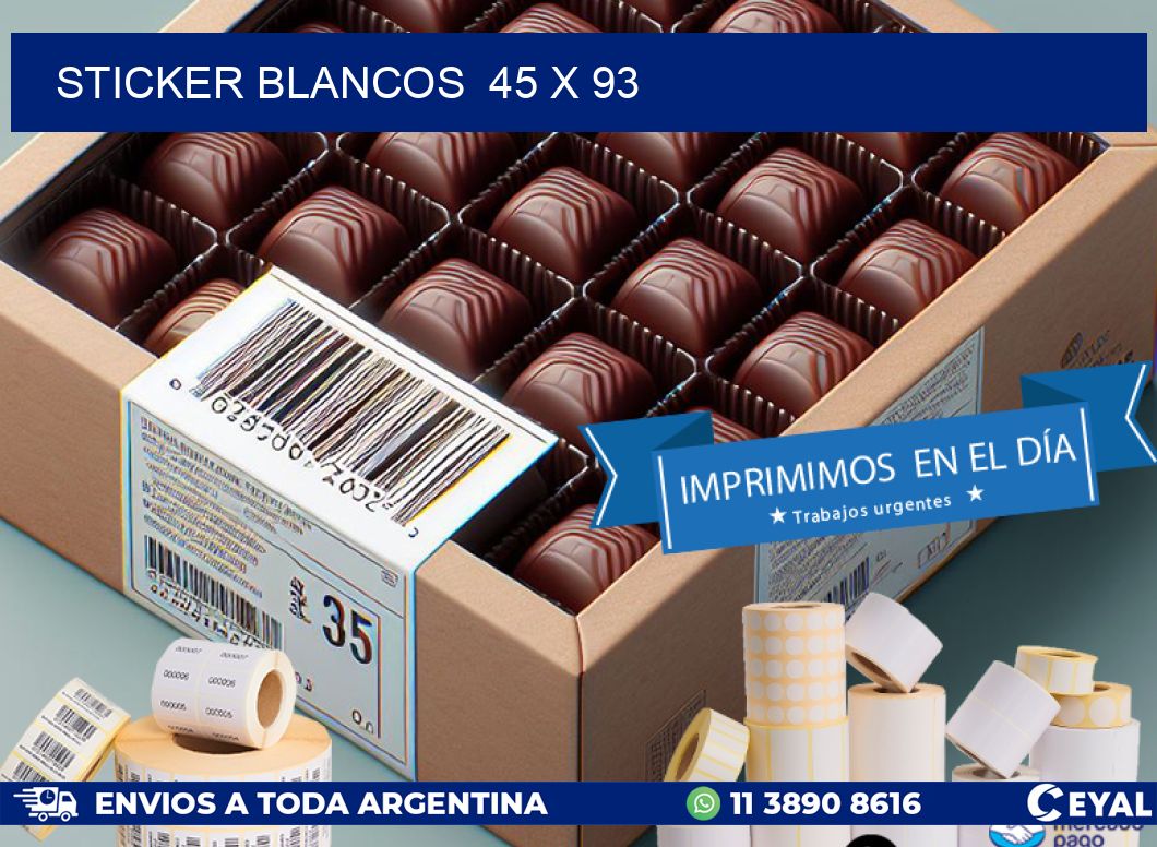 STICKER BLANCOS 45 x 93