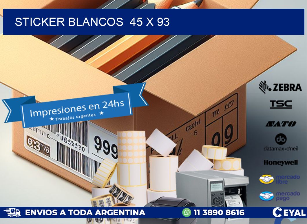 STICKER BLANCOS 45 x 93