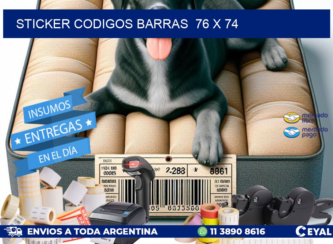 STICKER CODIGOS BARRAS  76 x 74