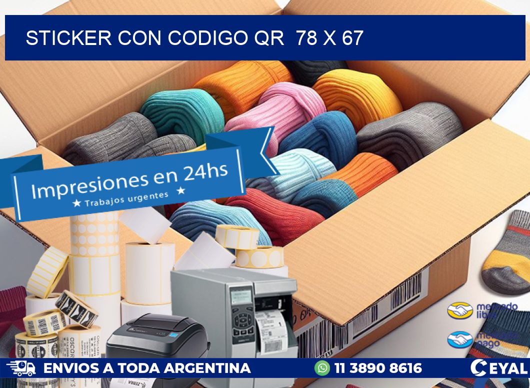 STICKER CON CODIGO QR  78 x 67