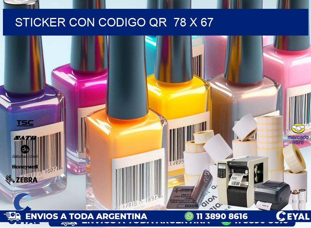 STICKER CON CODIGO QR  78 x 67