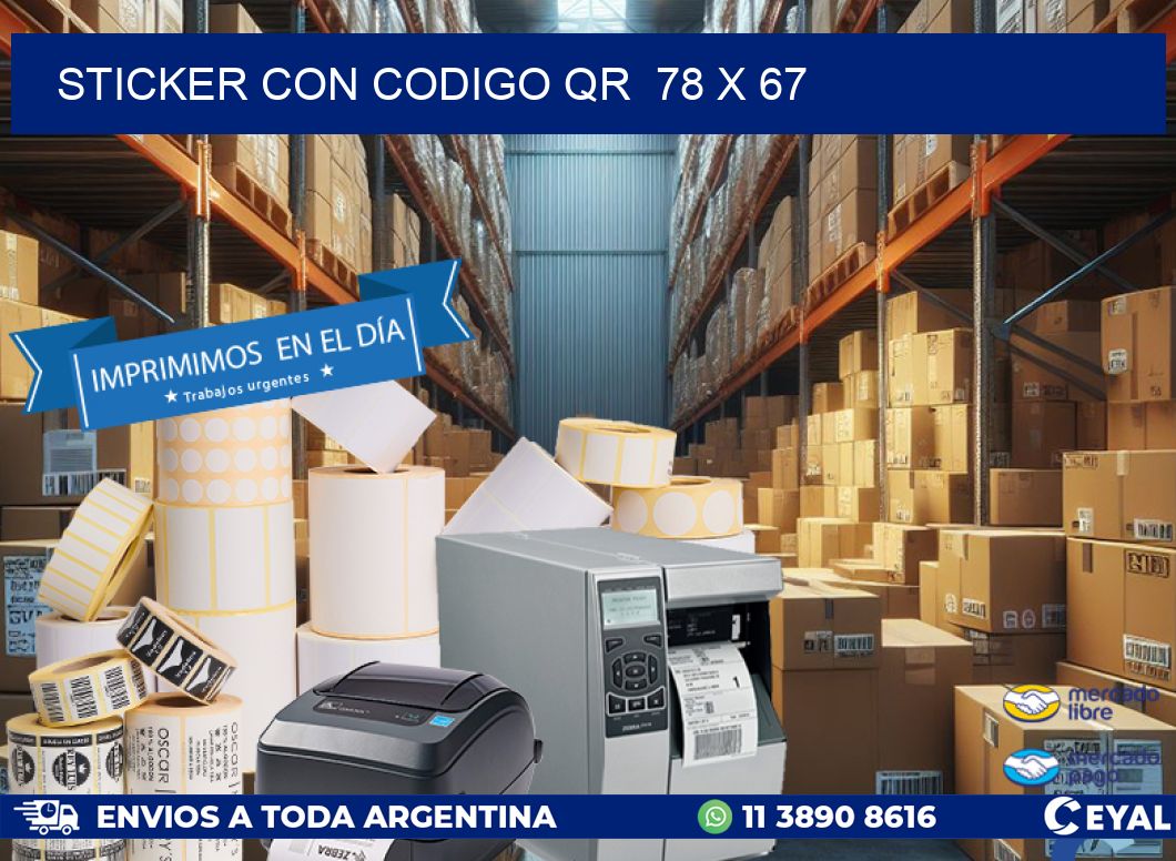 STICKER CON CODIGO QR  78 x 67