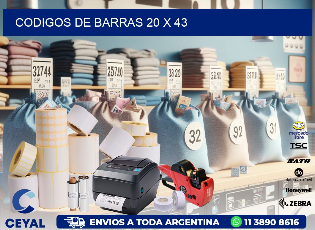 codigos de barras 20 x 43