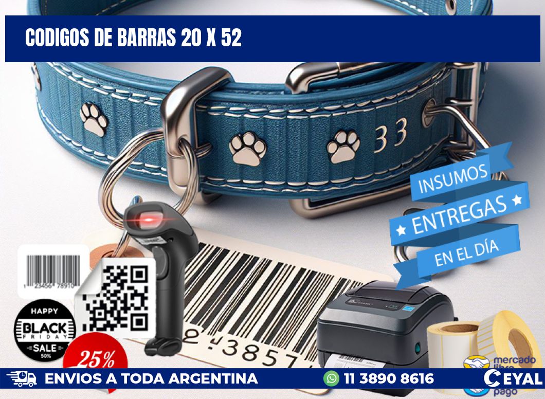 codigos de barras 20 x 52