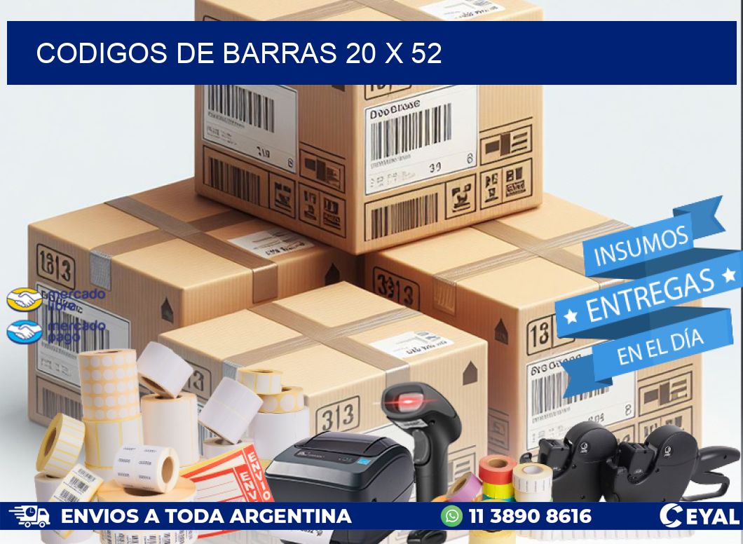 codigos de barras 20 x 52